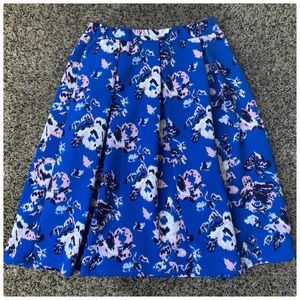 Blue Floral Skirt